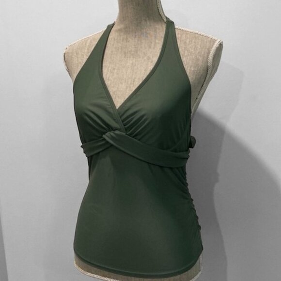 ATHLETA Green Bra Cup Tankini Swimsuit Tank Bathing Suit 32 D/DD - Picture 2 of 13